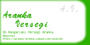 aranka versegi business card